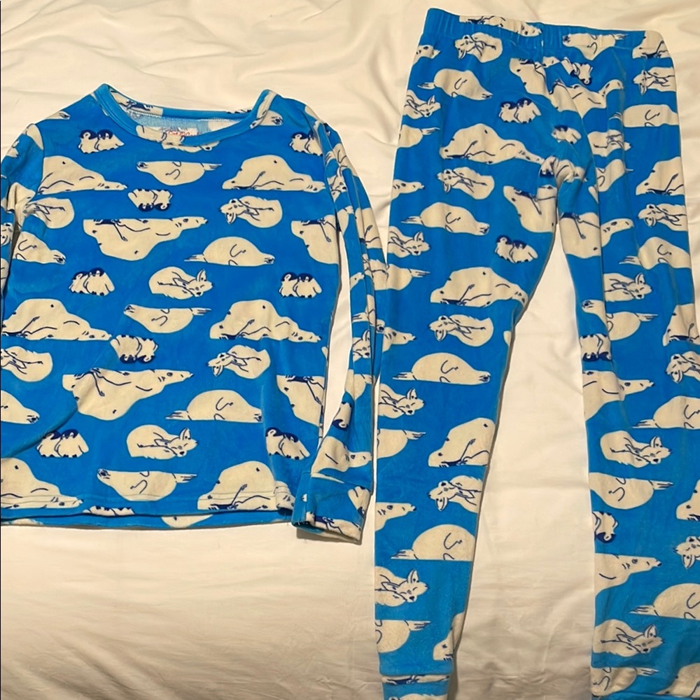 Blue Polar Bear Kids Pajamas